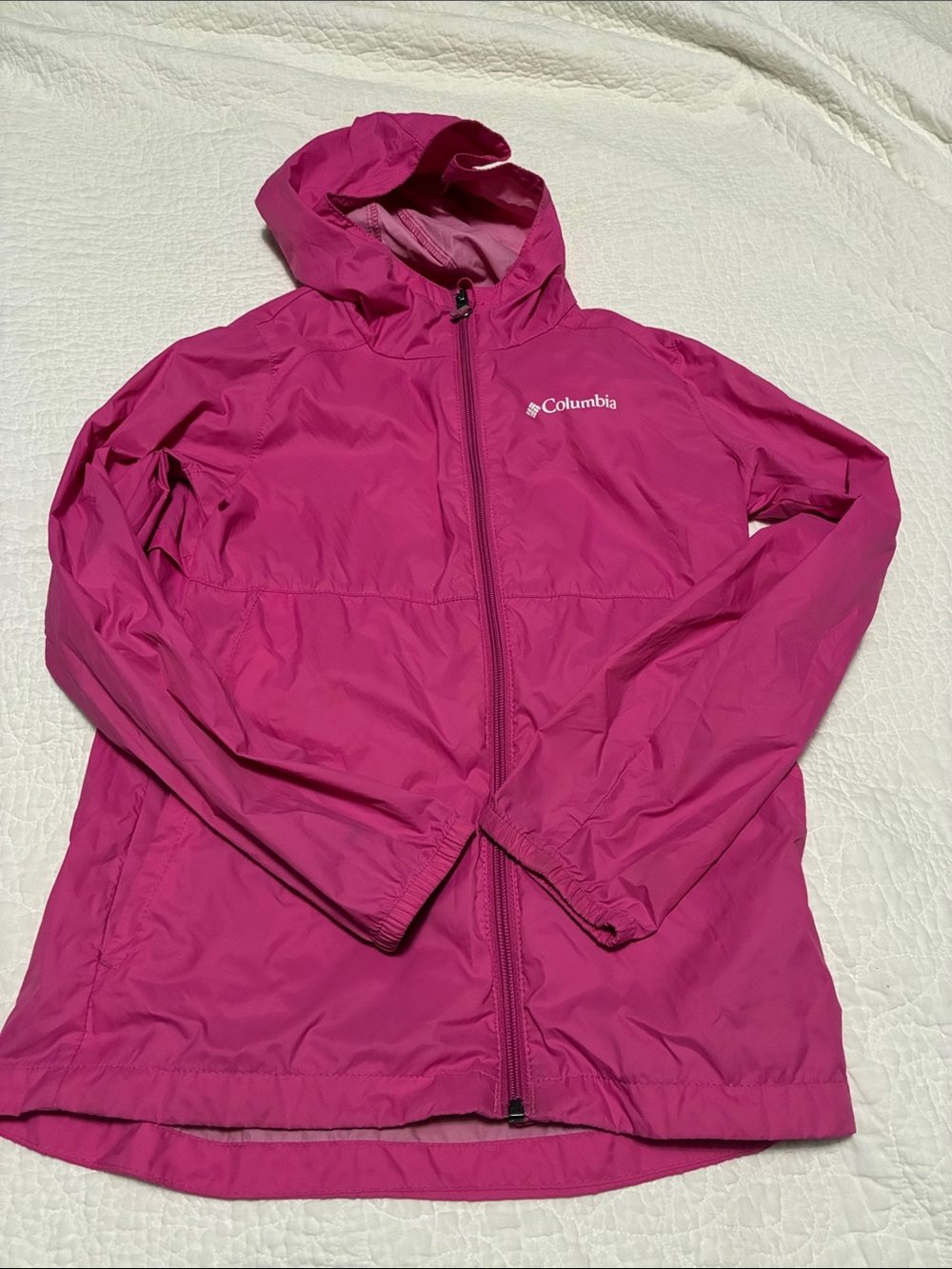 Columbia Kids Pink Hooded Rain Jacket